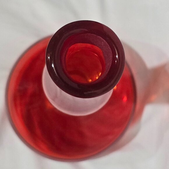 Vtg Blenko Genie Bottle Decanter - Orange - Picture 7 of 9